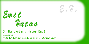 emil hatos business card